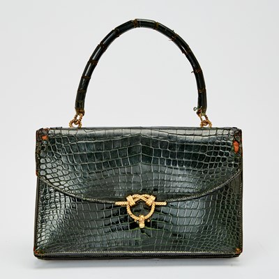 Lot 1261 - Vintage Hermès Green Crocodile Cordeliere Bag