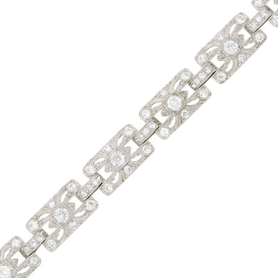 Lot 164 - Platinum and Diamond Bracelet