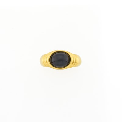 Lot 2037 - Tiffany & Co. Gold and Black Onyx Ring