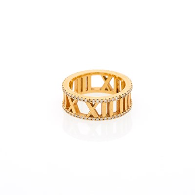 Lot 2006 - Tiffany & Co. Rose Gold and Diamond 'Atlas' Band Ring