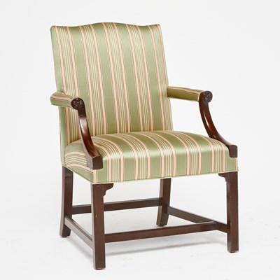 Lot 132 - George III Style Upholstered Mahogany Armchair