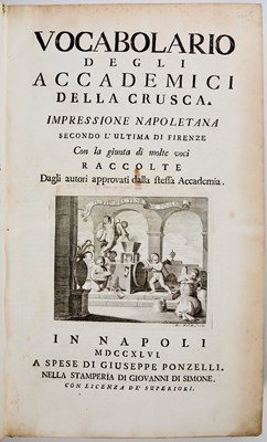 Lot 41 - The Naples edition of the Vocabolario Della Crusca