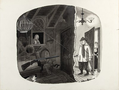 Lot 171 - A superb original Charles Addams drawing advertising a movie