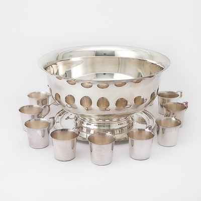 Lot 3043 - Assembled American Sterling Silver and Silver Plated Punch Service