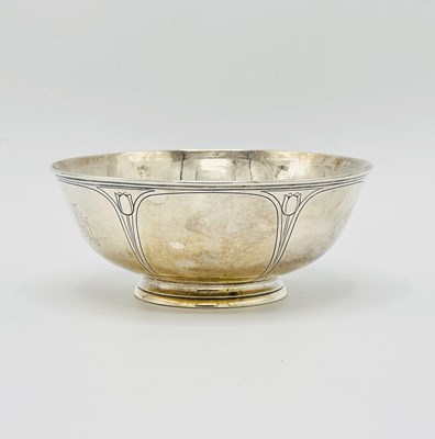 Lot 1095 - Arthur Stone Arts and Crafts Sterling Silver Footed Bowl
