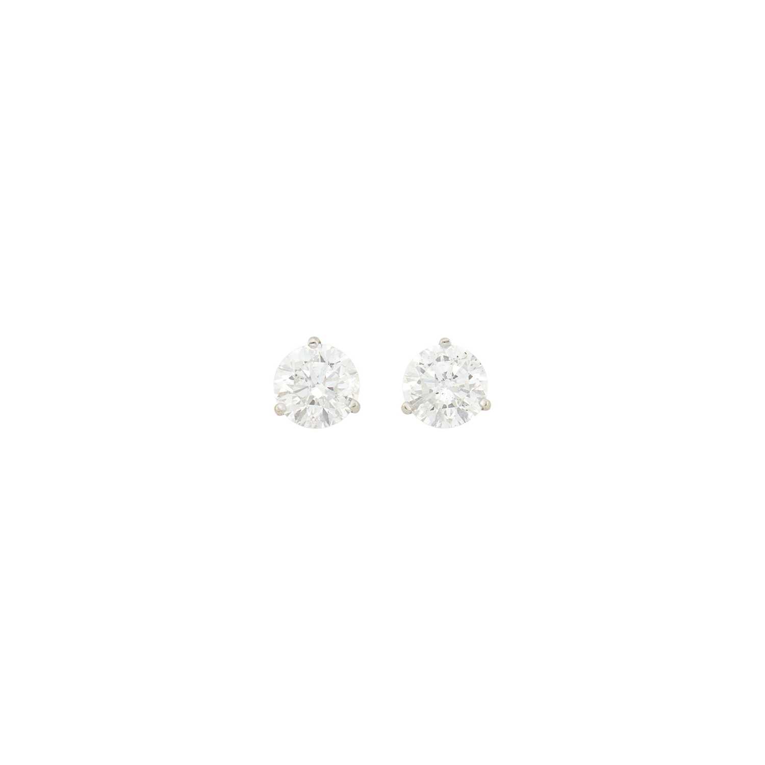 Lot 42 - Pair of White Gold and Diamond Stud Earrings