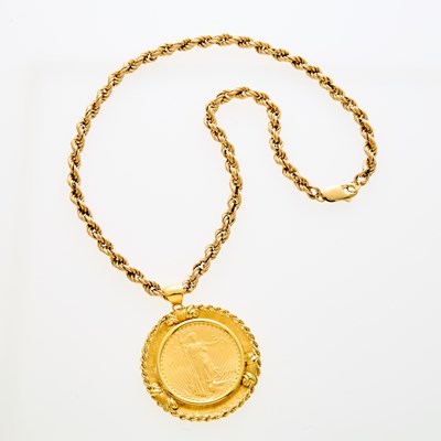 Lot 14 - United States 1924 Liberty Head Double Eagle in Gold with Rope Chain