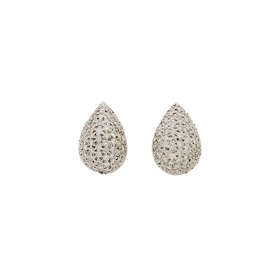 Lot 2150 - Pair of White Gold and Diamond Earrings