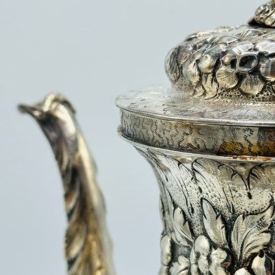 Lot 1133 - Assembled American Silver Repousse Tea and Coffee Service