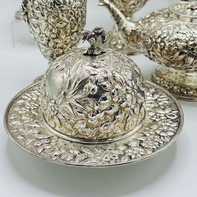 Lot 1133 - Assembled American Silver Repousse Tea and Coffee Service