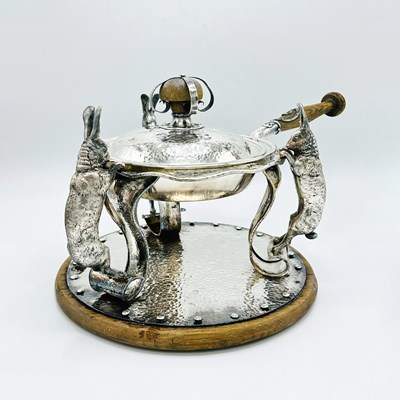 Lot Joseph Heinrichs Silver Plated Rabbit Chafing Dish