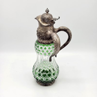 Lot 1140 - American Sterling Silver Mounted Cut Glass Claret Jug