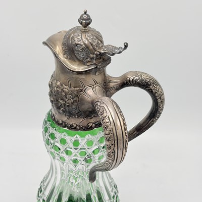 Lot 1140 - American Sterling Silver Mounted Cut Glass Claret Jug