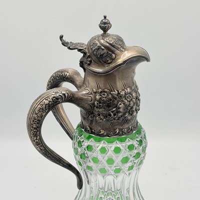 Lot 1140 - American Sterling Silver Mounted Cut Glass Claret Jug