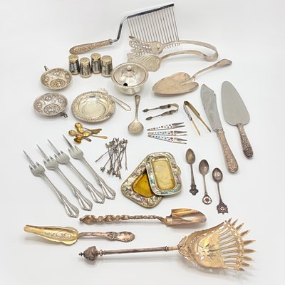 Lot 1145 - Miscellaneous Group of Silver Flatware and Table Articles