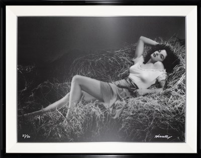 Lot 132 - A monumental sized print of Hurrell's photograph of Jane Russell in The Outlaw