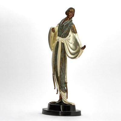 Lot 326 - Art Deco Style Cold-Painted Bronze Sculpture After Erte, "Belle de Nuit"