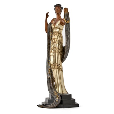 Lot 325 - Art Deco Style Cold-Painted Bronze Sculpture After Erte Titled "La Coquette"