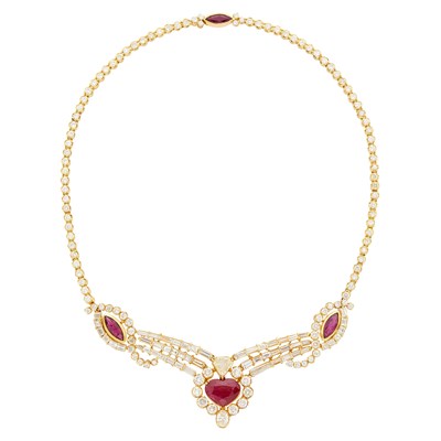 Lot 125 - Gold, Ruby and Diamond Necklace