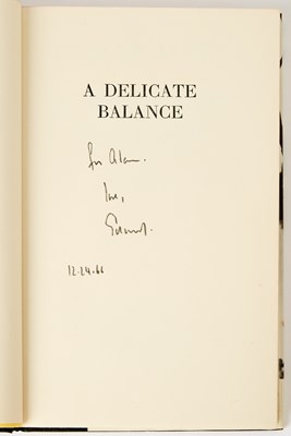 Lot 266 - Edward Albee's A Delicate Balance inscribed to Alan Schneider, with a cast photograph