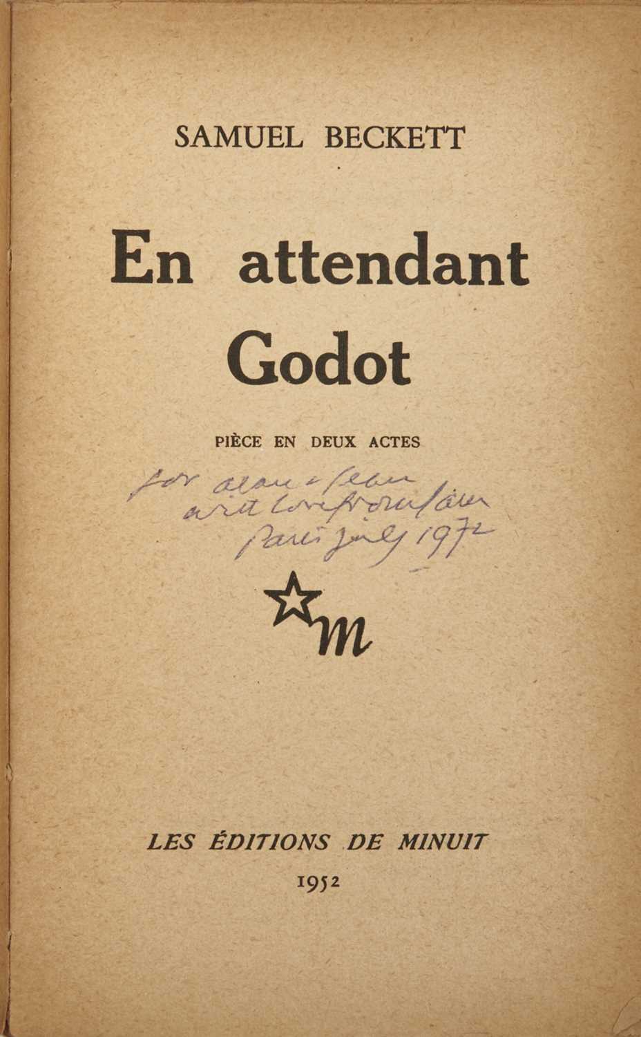 Lot 27 - The Director's copy of the first edition of Samuel Beckett's Waiting for Godot, inscribed by Beckett