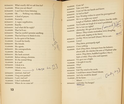 Lot 28 - Director Alan Schneider's annotated working copy of Waiting for Godot