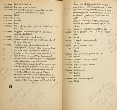 Lot 28 - Director Alan Schneider's annotated working copy of Waiting for Godot