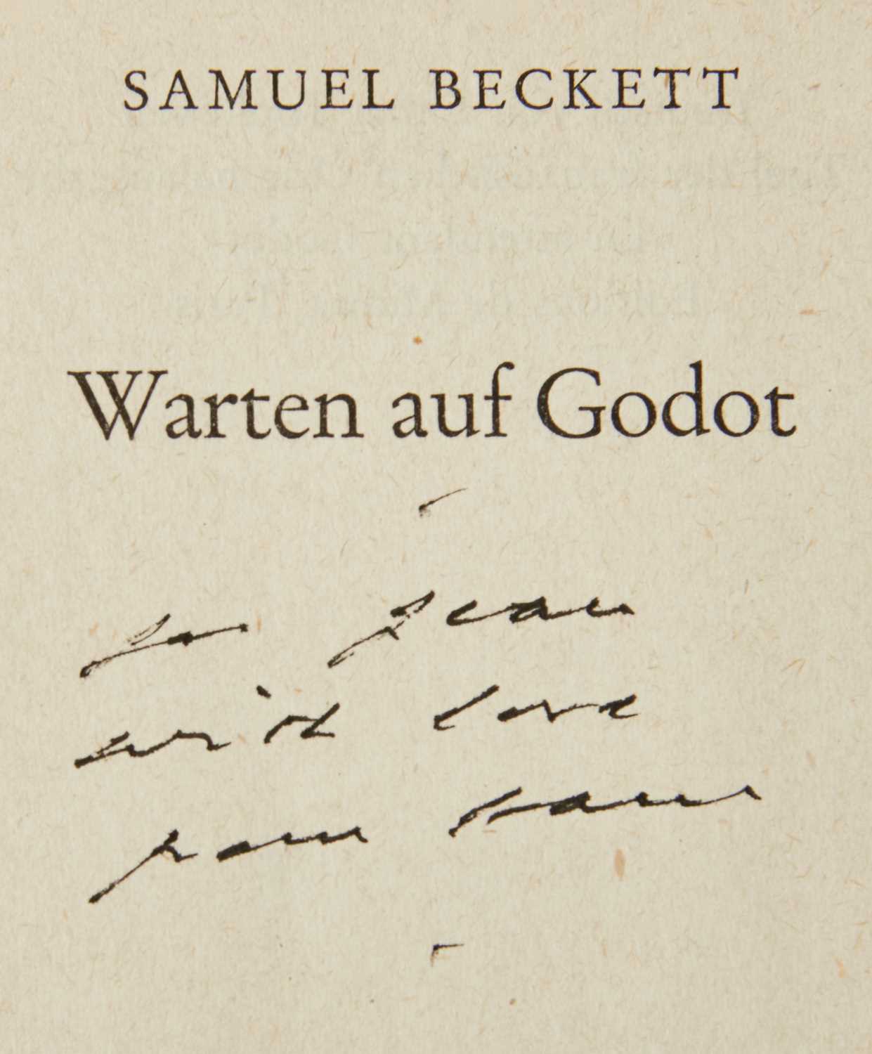 Lot 32 - An early German edition of Waiting for Godot inscribed by Beckett