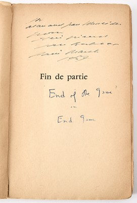 Lot 33 - The first edition of Endgame, Beckett's second play, inscribed to its first American director