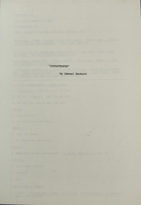 Lot 46 - Inscribed script of Beckett's "Ohio Impromptu" and "Catastrophe"