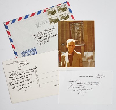 Lot 50 - Two autograph notes signed by Samuel Beckett