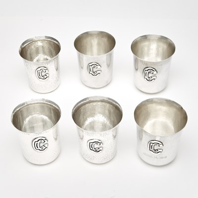 Lot 287 - Set of Six Kalo Shop Sterling Silver Beakers