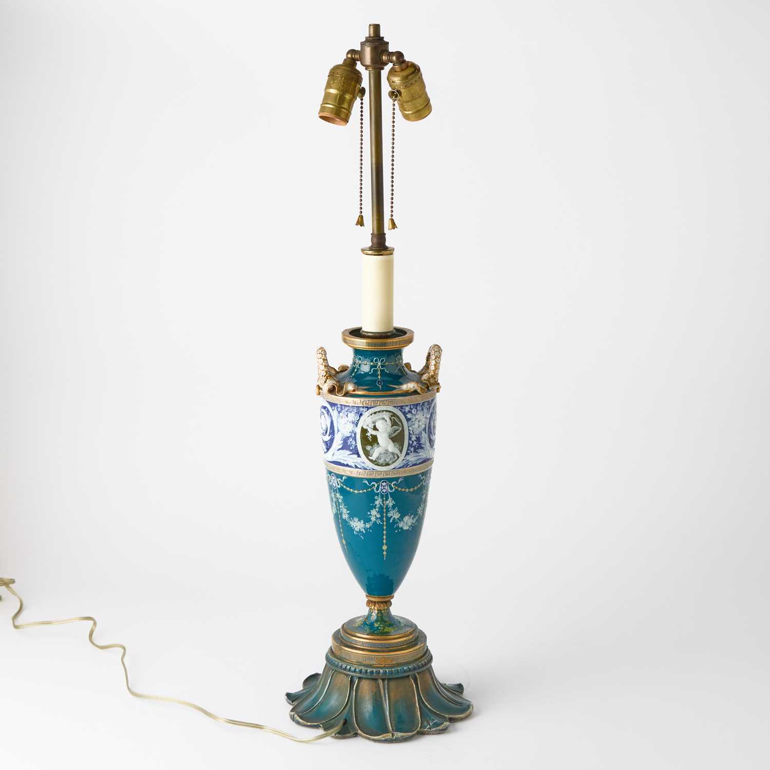Lot 142 - Pate Sur Pate Porcelain Vase Mounted as a Lamp