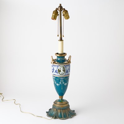 Lot 142 - Pate Sur Pate Porcelain Vase Mounted as a Lamp