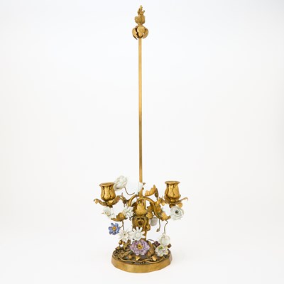 Lot 283 - Gilt-Bronze and Porcelain Table Lamp