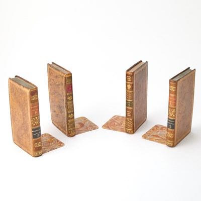 Lot 3247 - Set of Four French Leather-Bound Book-Form Bookends