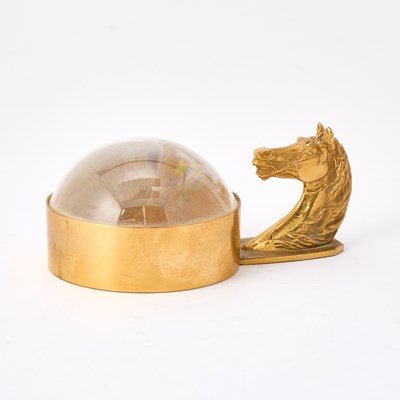 Lot 3351 - Hermès Brass Magnifying Glass with Horse-Form Handle