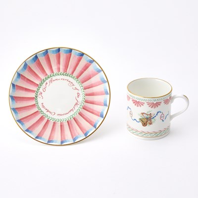 Lot 3207 - Thomas Goode Commemorative Porcelain Cup and Saucer in Box