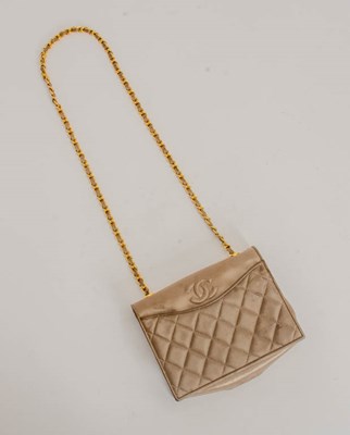 Lot 310 - Chanel Taupe Lambskin Leather Quilted Bag