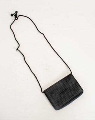 Lot 312 - Bottega Veneta Black Satin Woven Bag