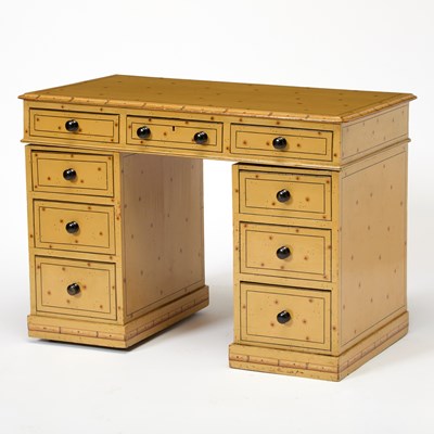 Lot 348 - Faux Bamboo Pedestal Desk