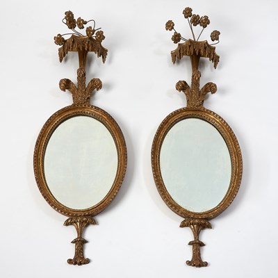 Lot 415 - Pair of George III Adams Style Giltwood Mirrors
