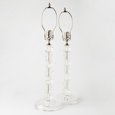 Lot 418 - Pair of Modern Glass Table Lamps