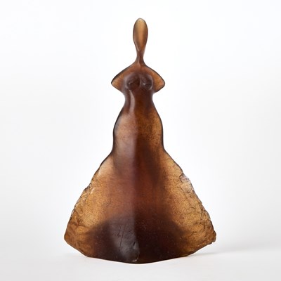 Lot 405 - Didier Michel for Daum Amber Pâte de Verre Figure of a Woman Entitled "Cyclade"