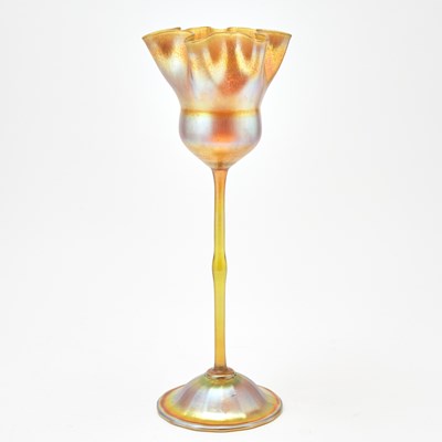 Lot 228 - Tiffany Gold Favrile Glass Flower-Form Vase