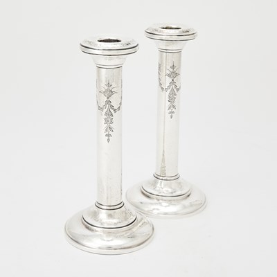 Lot 223 - Pair of American Sterling Silver Candlesticks