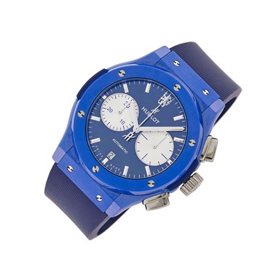 Lot 1125 - Hublot Gentleman's Blue Ceramic 'Classic Fusion-Limited Edtion' Chronograph 'Chelsea FC' Wristwatch, No. 012/100