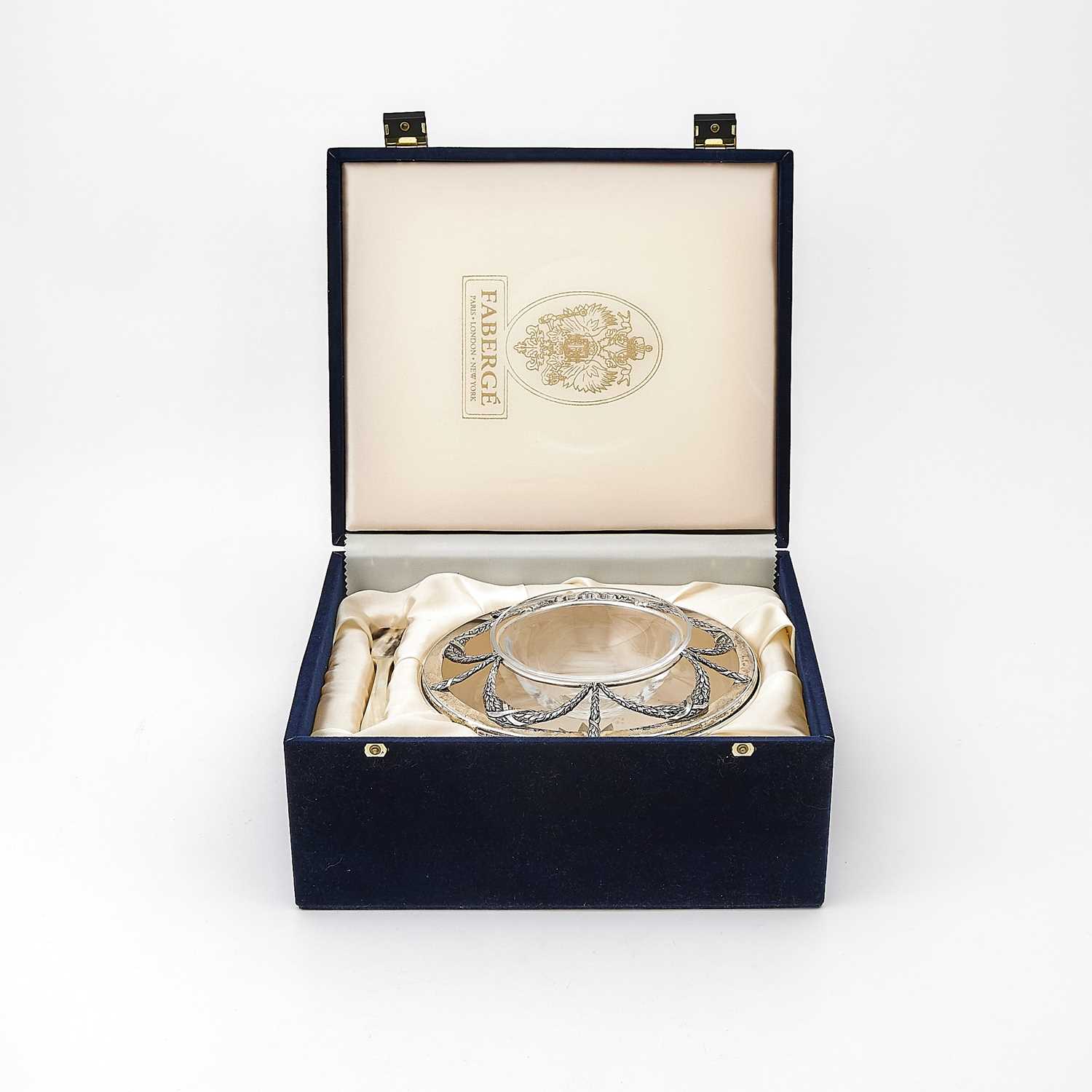 Lot 3165 - Modern Fabergé Sterling Silver and Glass Caviar Bowl