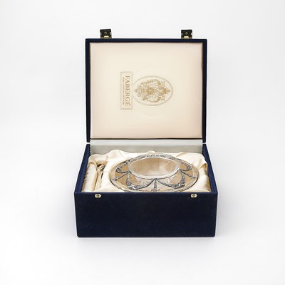 Lot 3165 - Modern Fabergé Sterling Silver and Glass Caviar Bowl