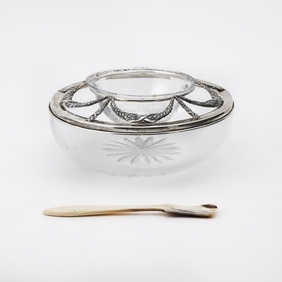 Lot 3165 - Modern Fabergé Sterling Silver and Glass Caviar Bowl